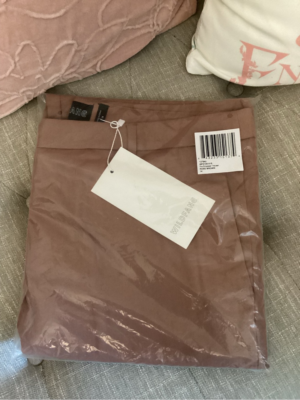 NWT Wildfang The Empower Trouser Rose Brown
